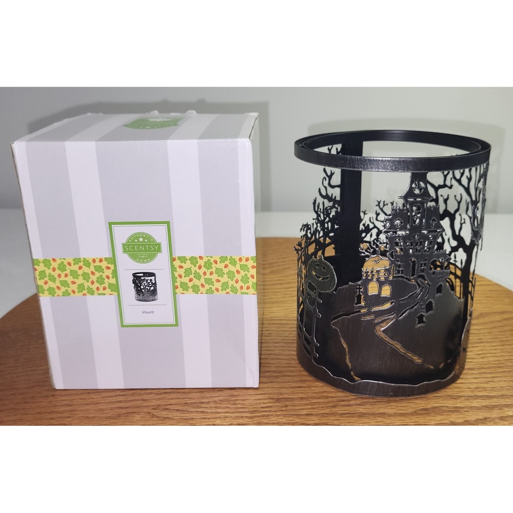 Scentsy Warmer Wrap Haunt Halloween Haunted House Metal Silhouette Decor w/Box